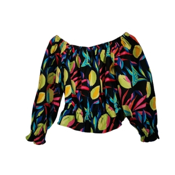 TABITHA BROWN LINEN BLEND OFF THE SHOULDER TOP SZ XXS - Picture 2 of 5